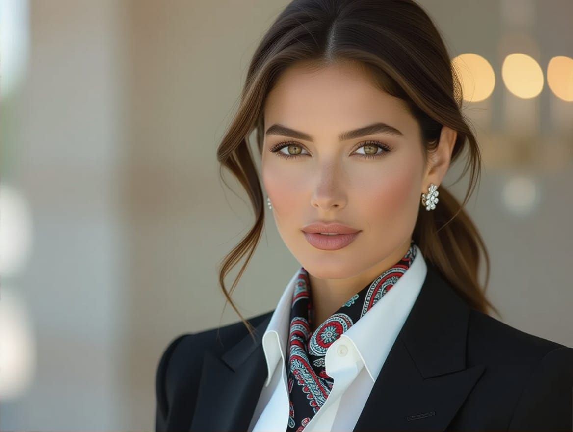 Elegant Businesswoman Portrait in Dramatic Lighting