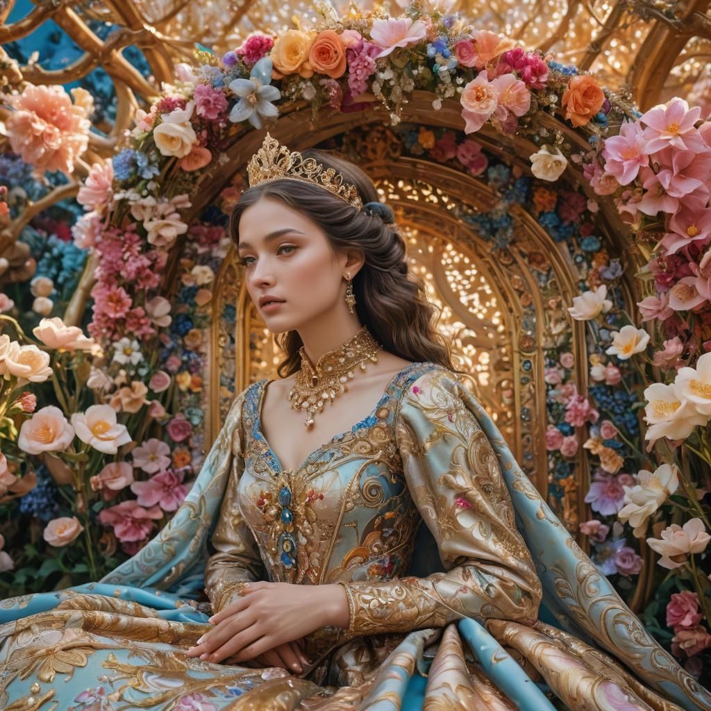 Dreamlike Princess Portrait in Surreal Style