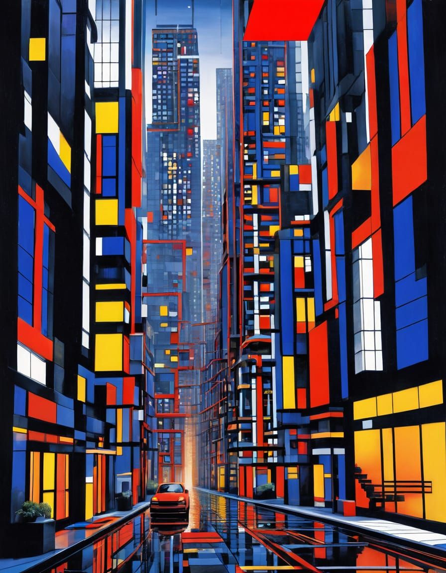 Gingham City: A Futuristic Metropolis of Bold Patterns