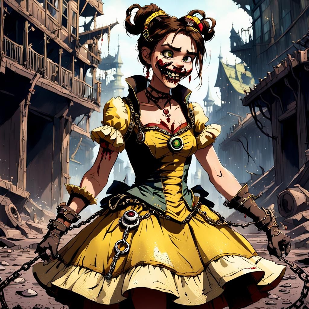 Belle's Steampunk Beast in Dark Disney Style