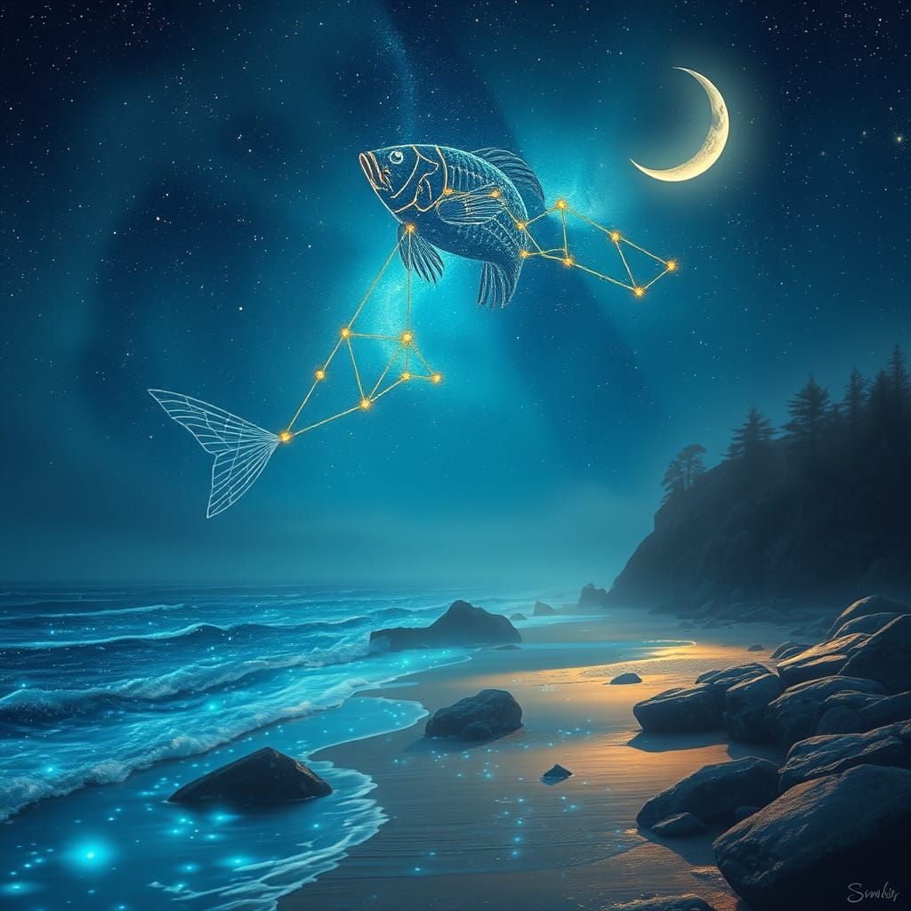 Ethereal Fantasy Under the Starry Night Sky