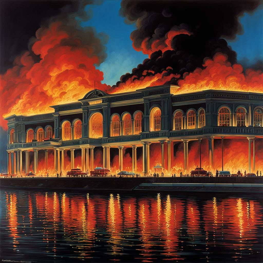 Fire at the Casino Montreux - "Smoke on the water, a fire in the sky"