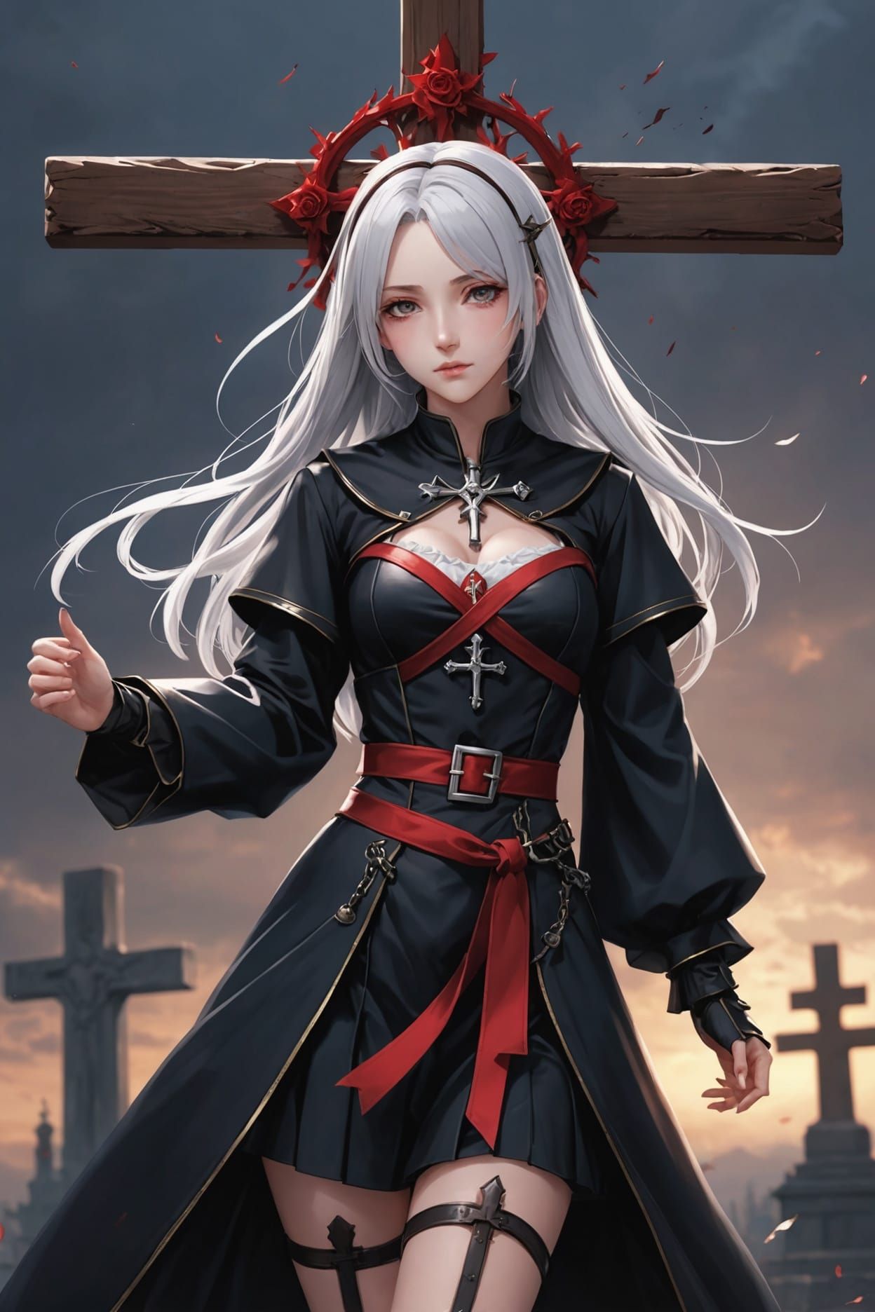 Anime-Inspired 3D Crucifixion in Ultra Detail
