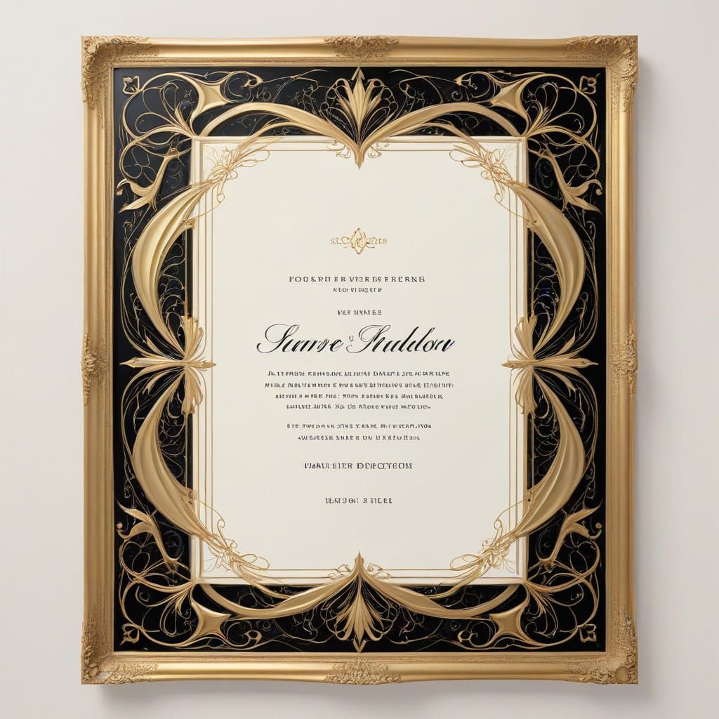 Luxurious Gold Frame with Sophisticated Wedding Mockup