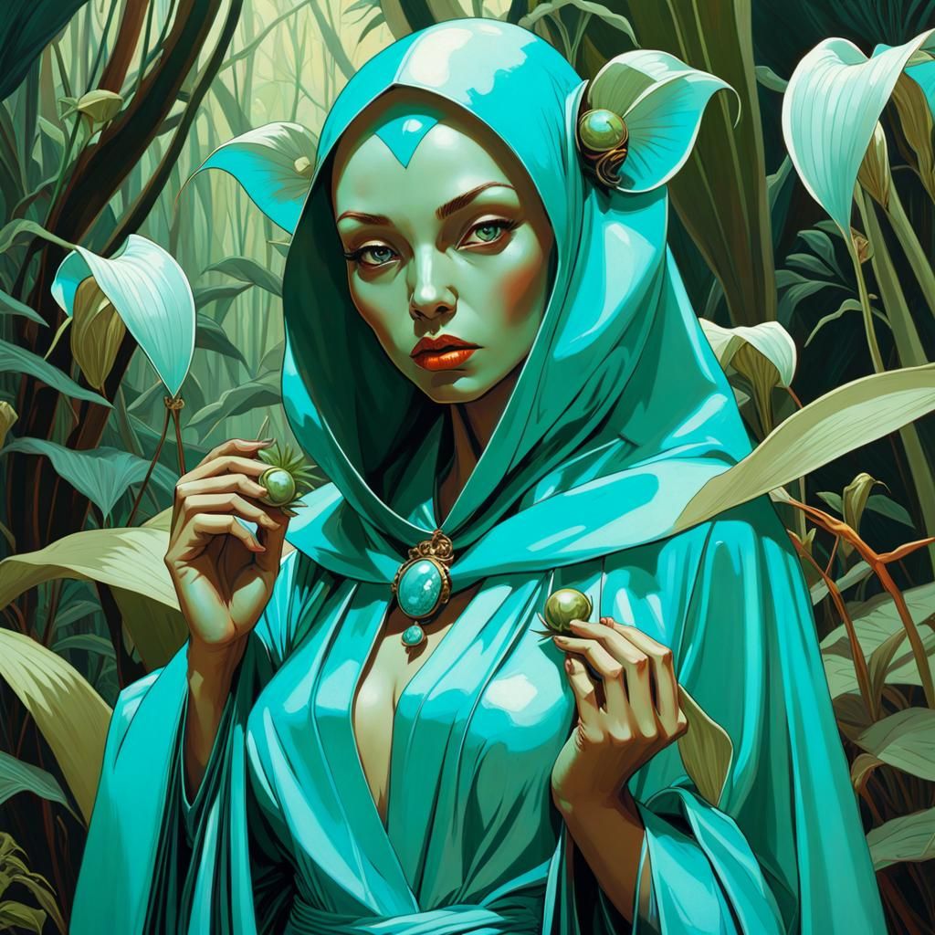 Turquoise Goblin Warlocks in Carnivorous Rainforest