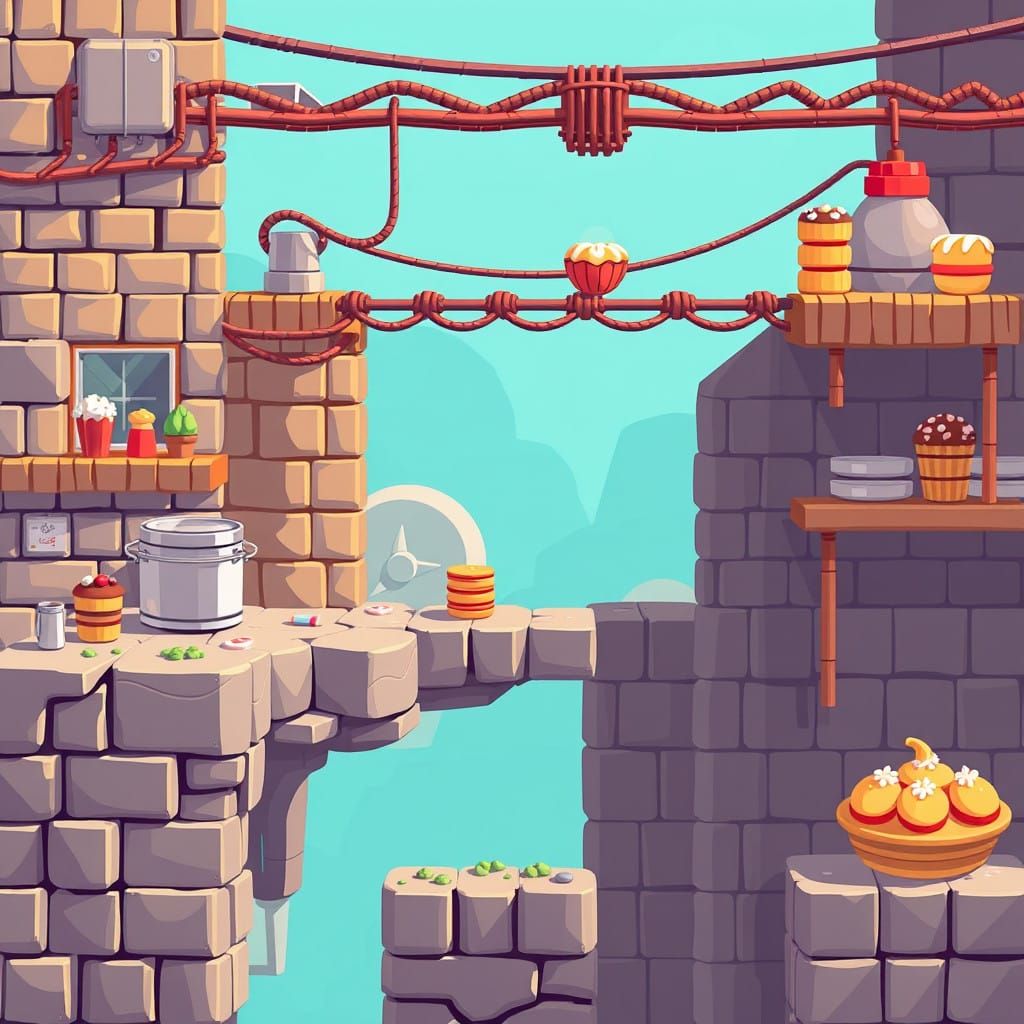 C64 bakery simulator with challenging platforms and obstacle...