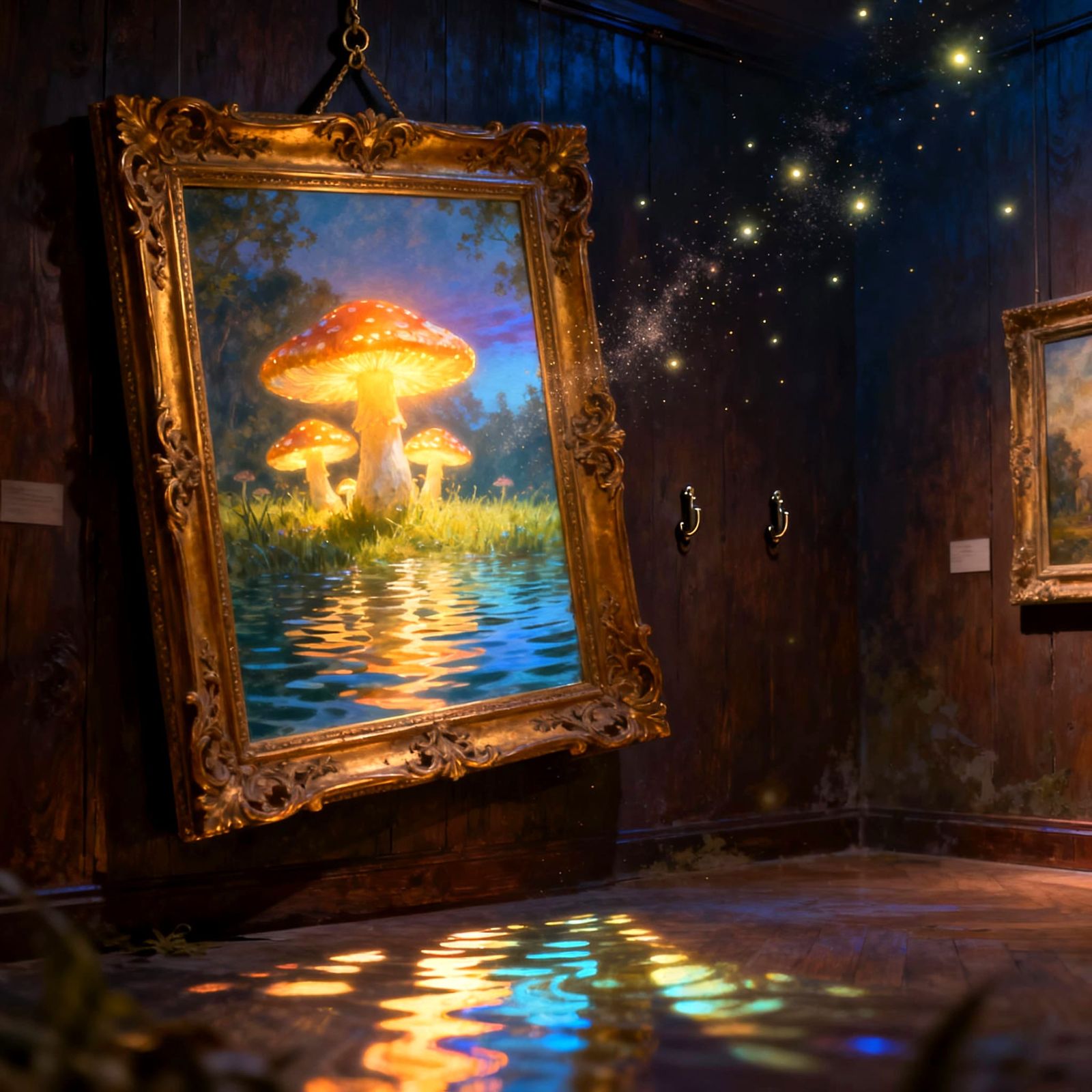Magical Portal in a Forgotten Art Gallery at Twilight