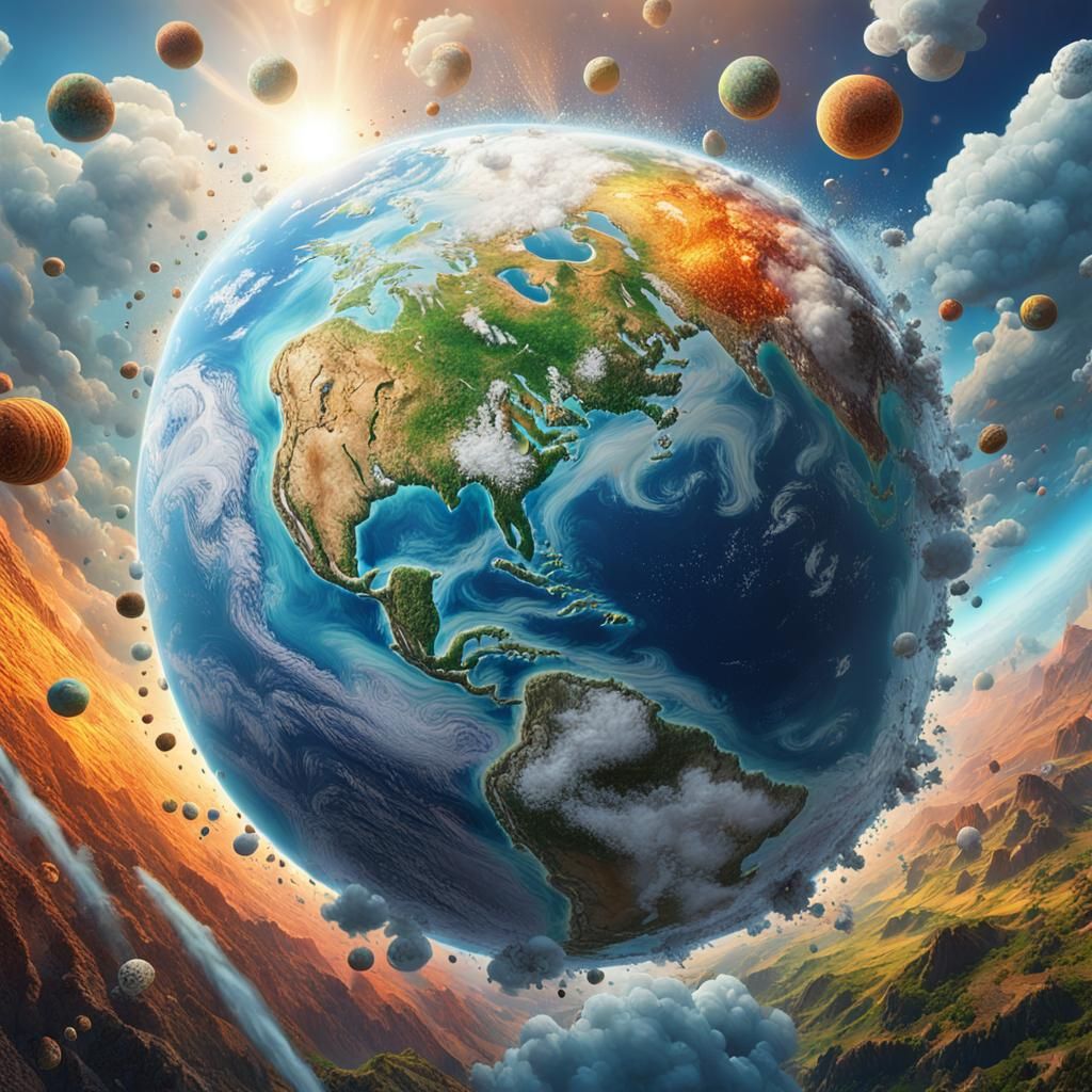 Hyperrealistic Digital Art of a Heavenly Earth