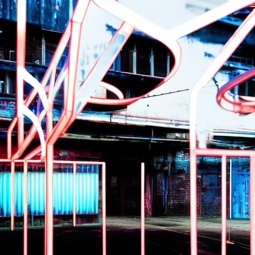 Cyberpunk Cityscape at Dusk