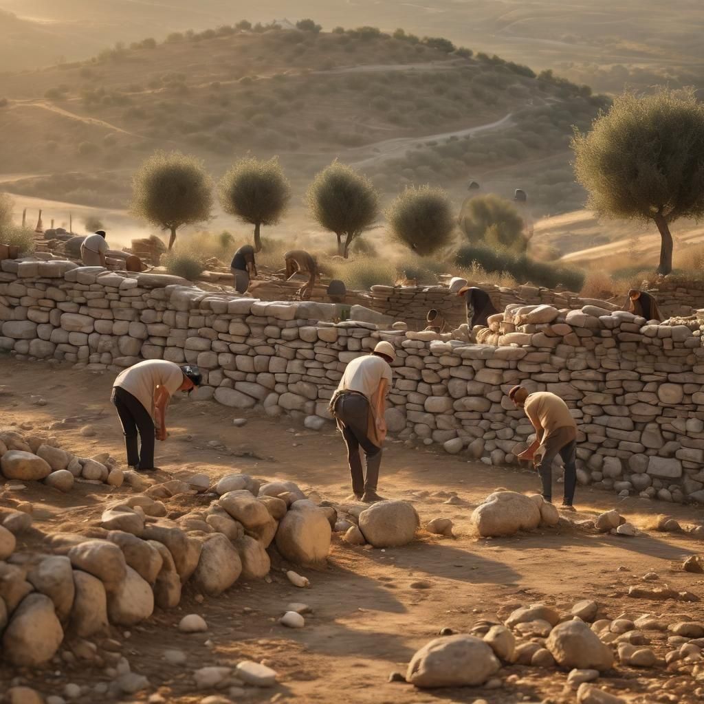 Mediterranean Hillside Agriculture Terraces in Hyperrealism