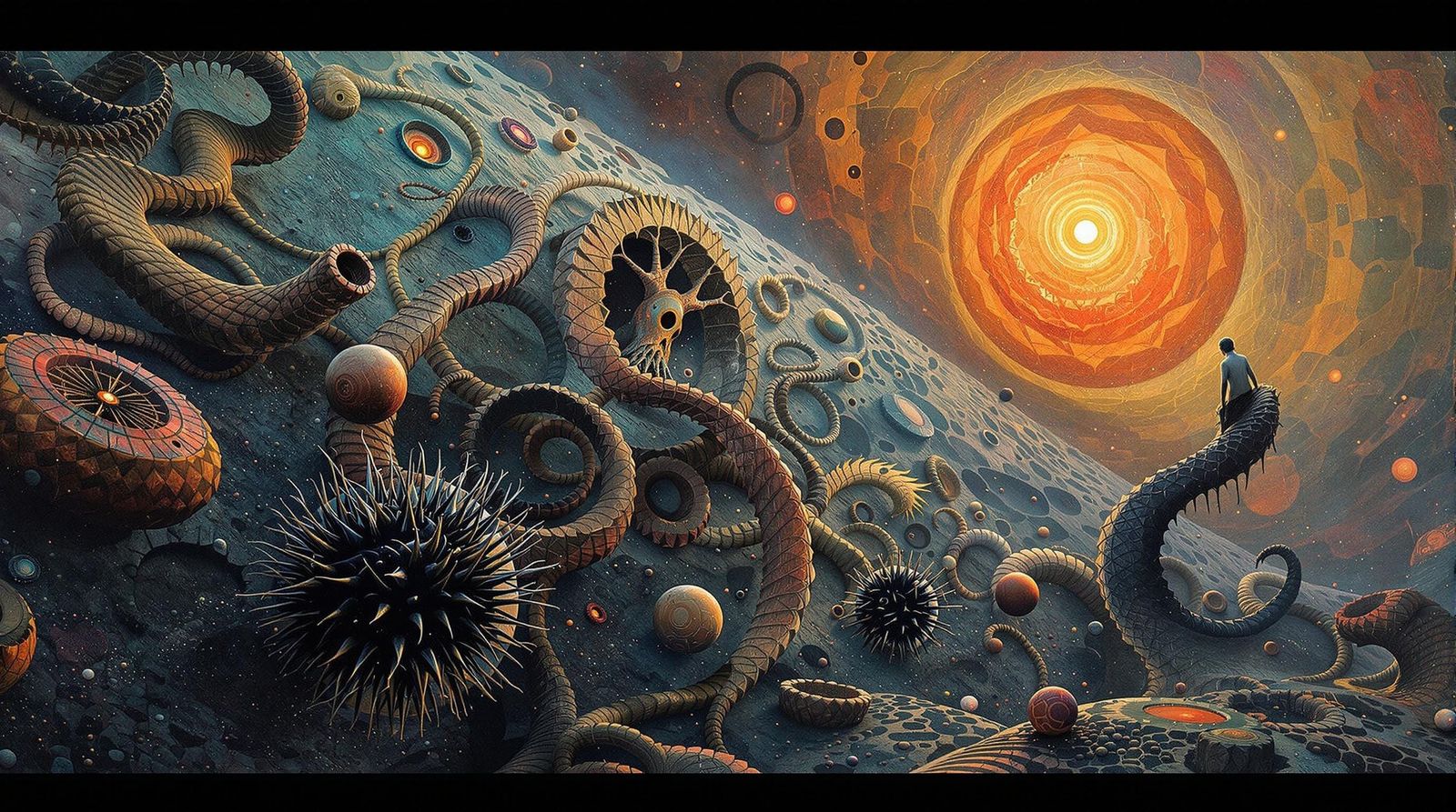 Surrealistic Cosmic Landscape in Photorealistic Style