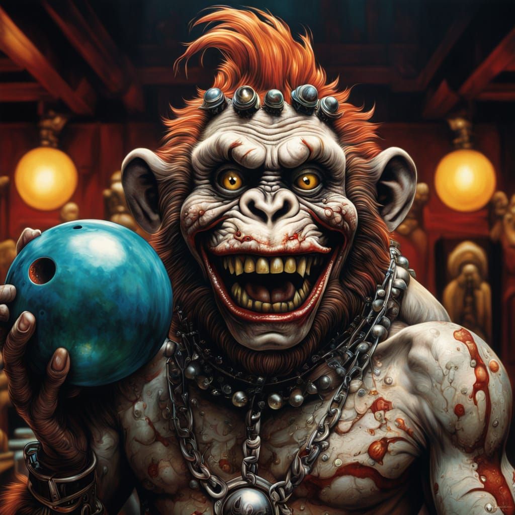 Vibrant Clown Portrait in Iridescent Colors