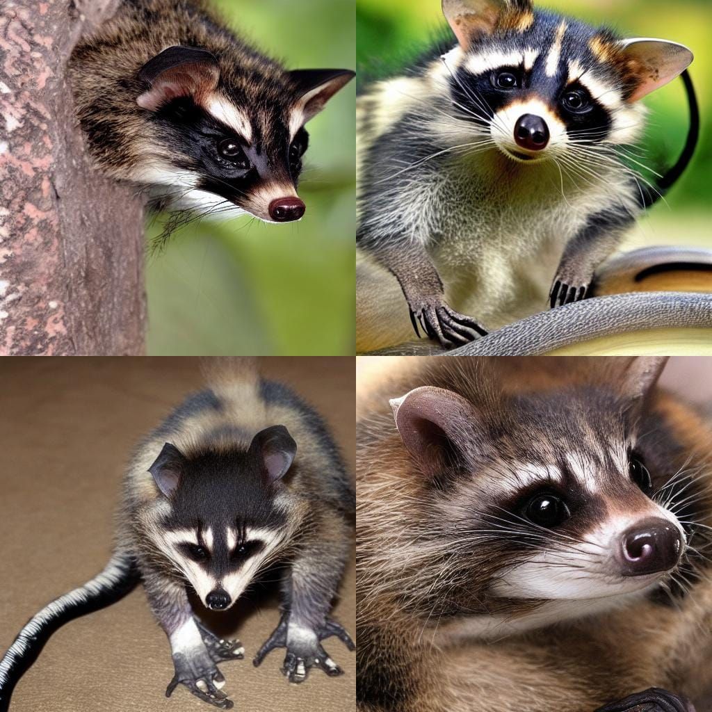 Grotesque Mutant Creature of Snake, Raccoon, Bat and Armadil...