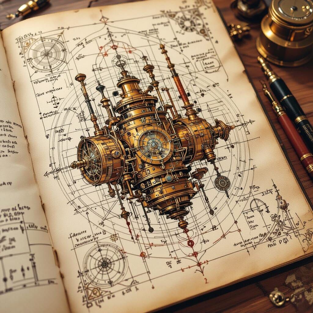 Arcane Artificer Page in Renaissance Steampunk Style