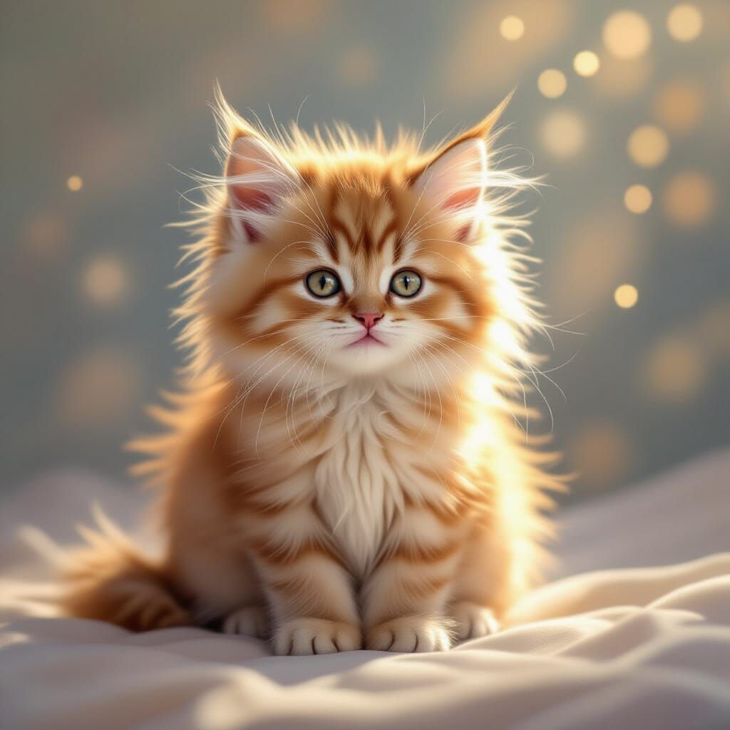 Golden Himalayan Kitten in Ethereal Halo Glow