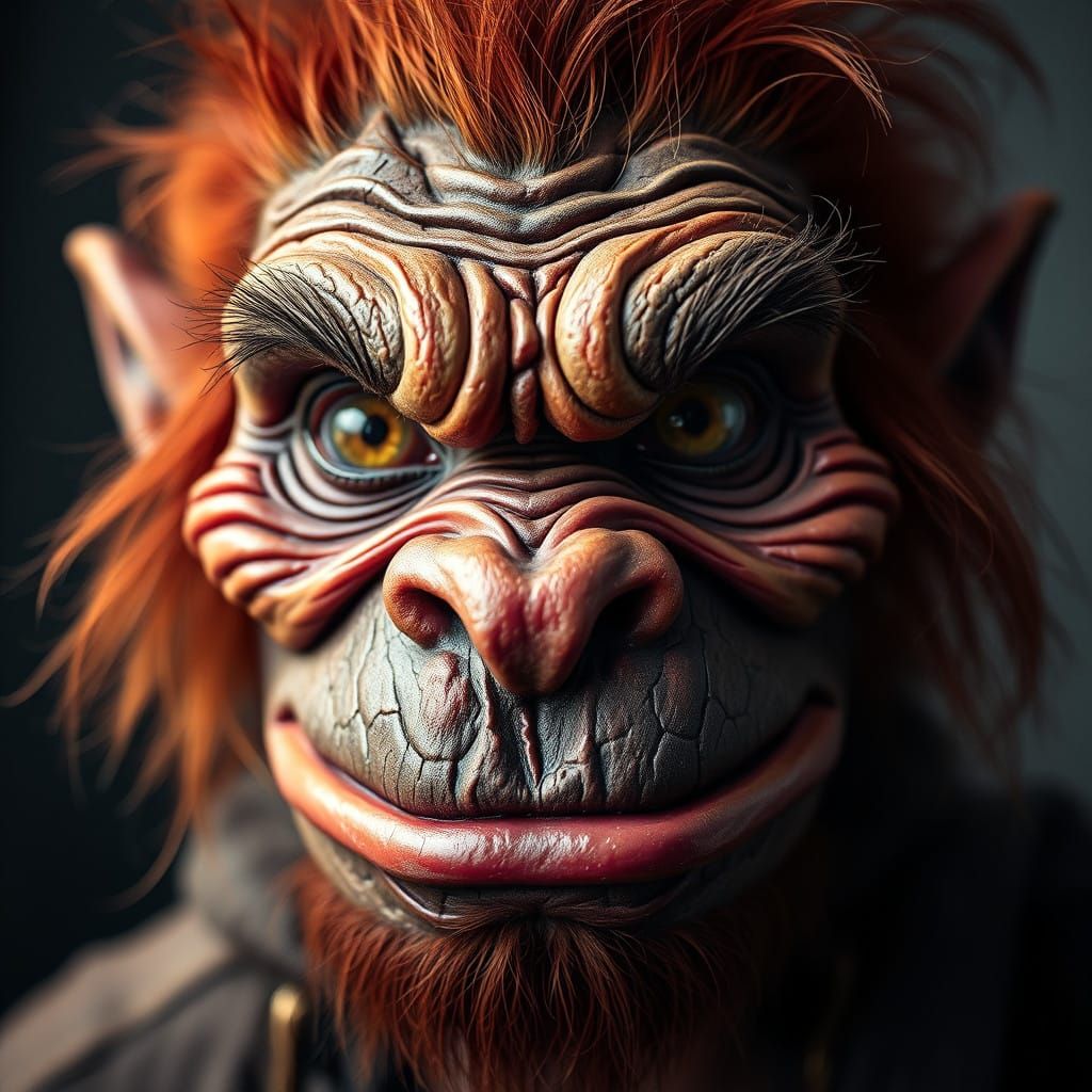 Mystical Troll Close-Up in Vibrant High-Contrast Style