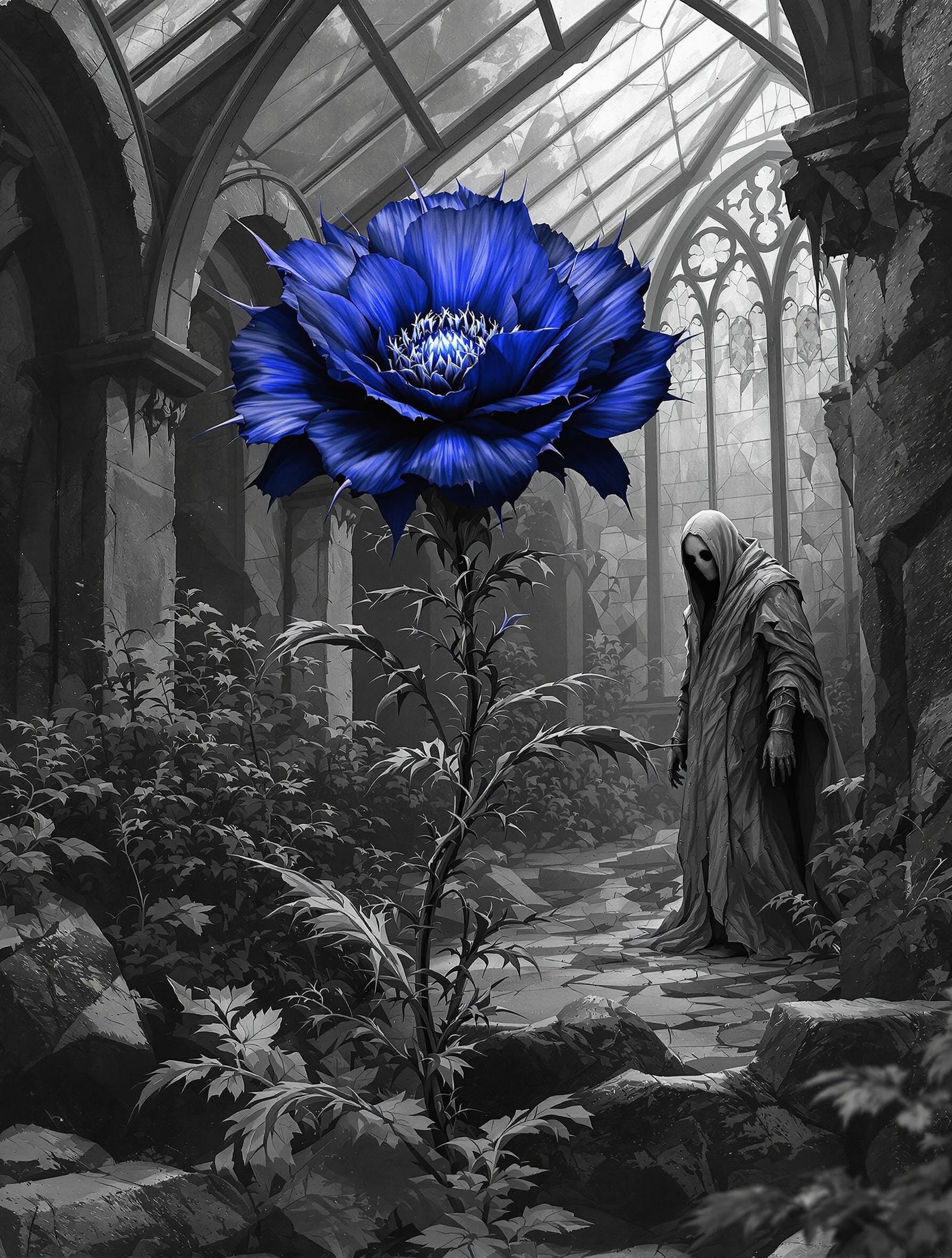 Gothic Marigold Guardian in Shattered Greenhouse