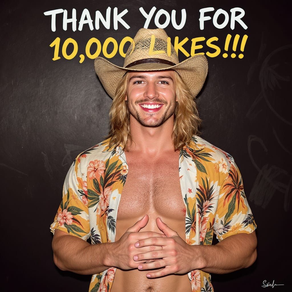 Handsome Blond Cowboy Thanking Viewers