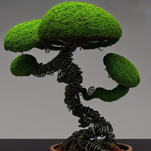 Eldritch Steampunk Bonsai Tree Mechanical Parts