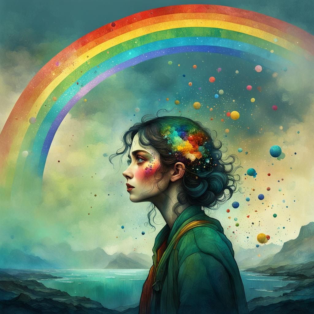 Rainbow's End: A Fantastical Detailed Matte Painting