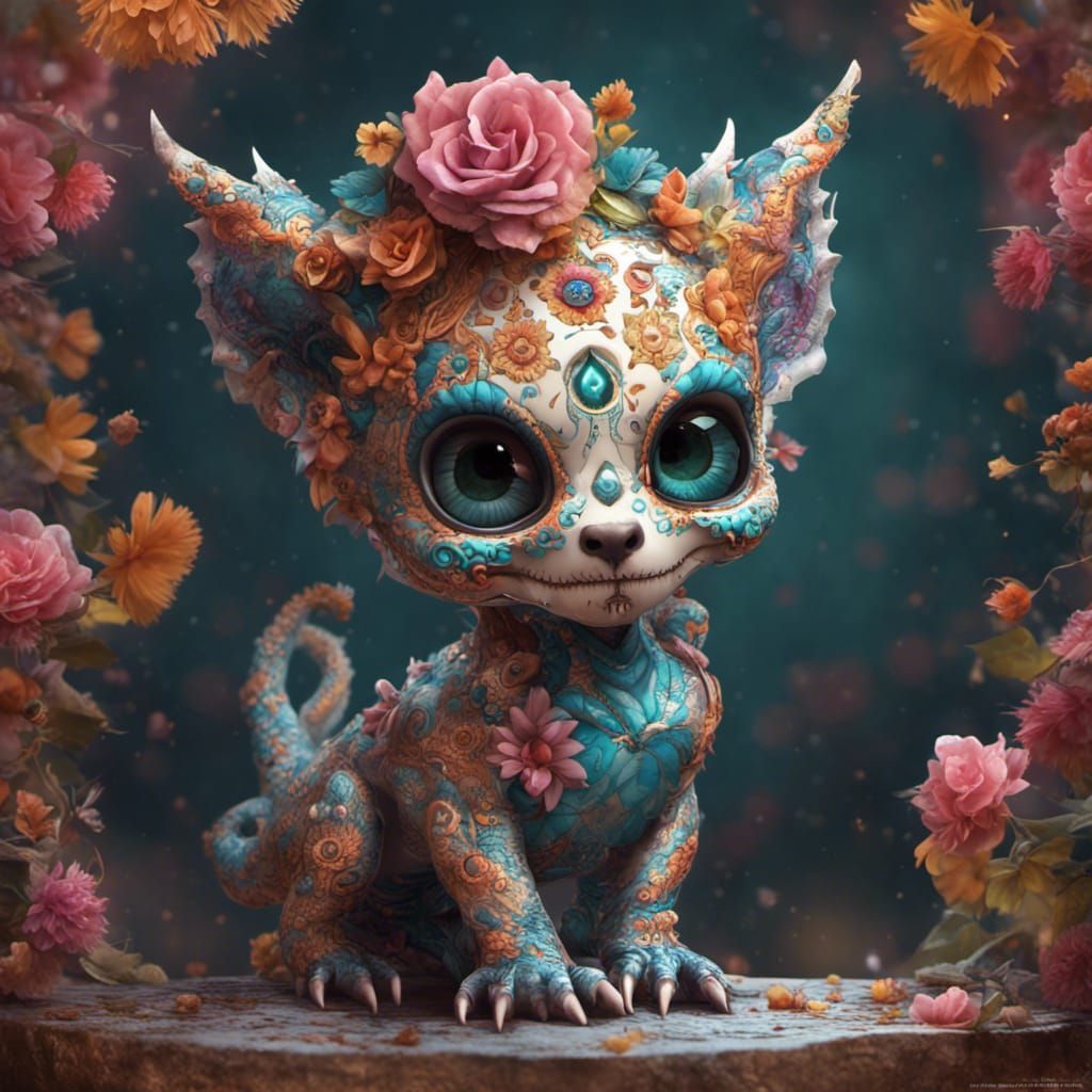 Día de los Muertos Baby dragon