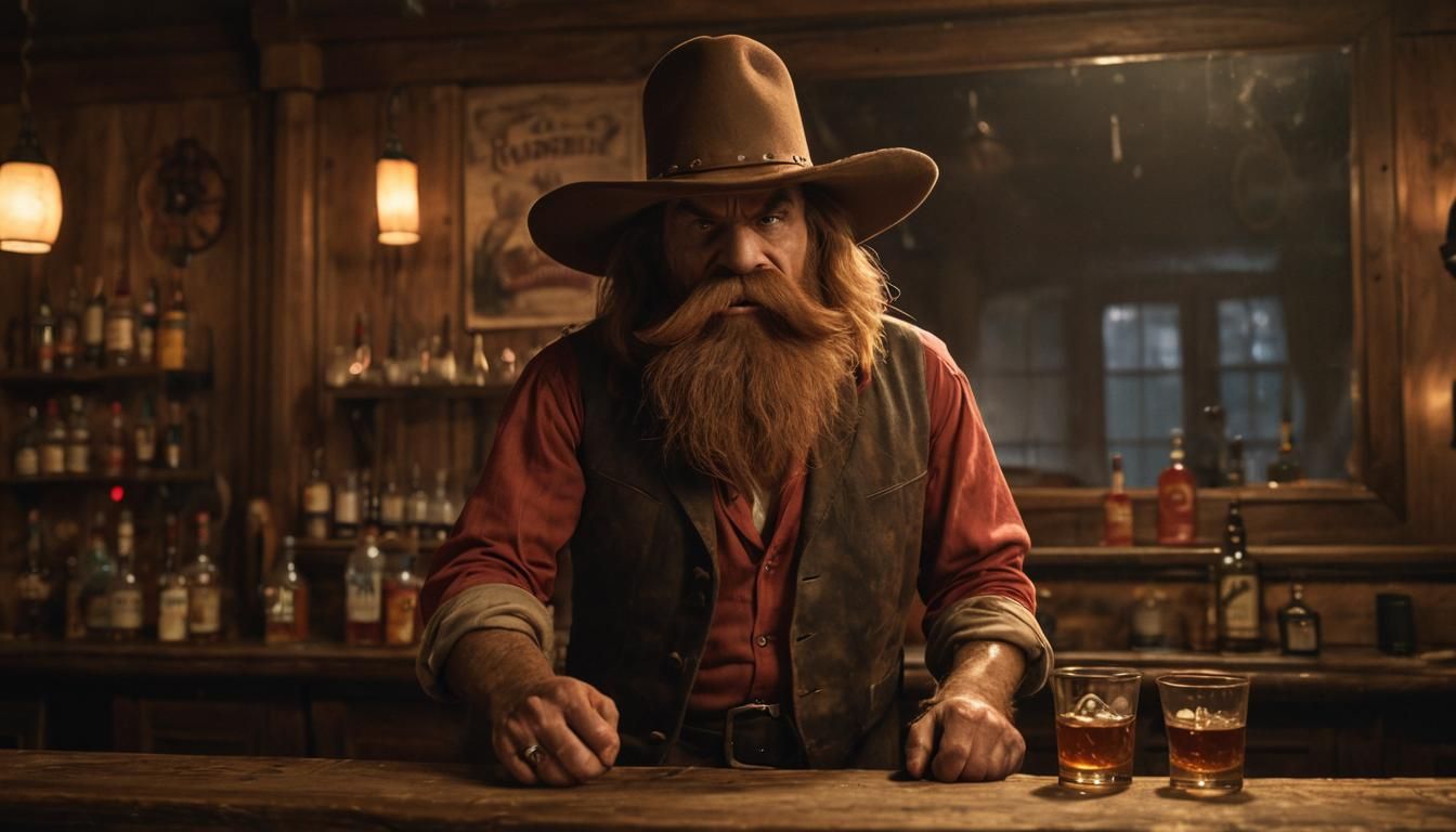Yosemite Sam in Saloon with Cinematic Lighting