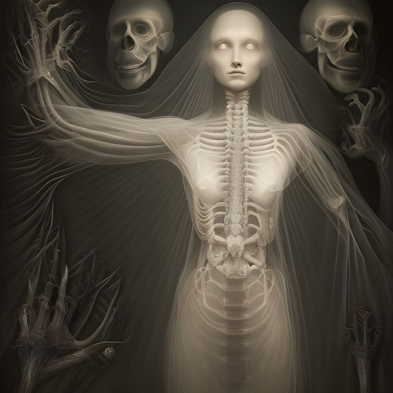 Ethereal X-Ray Portrait in Photorealistic Style
