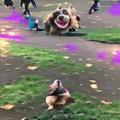Dog's Joyful Run in the Park
