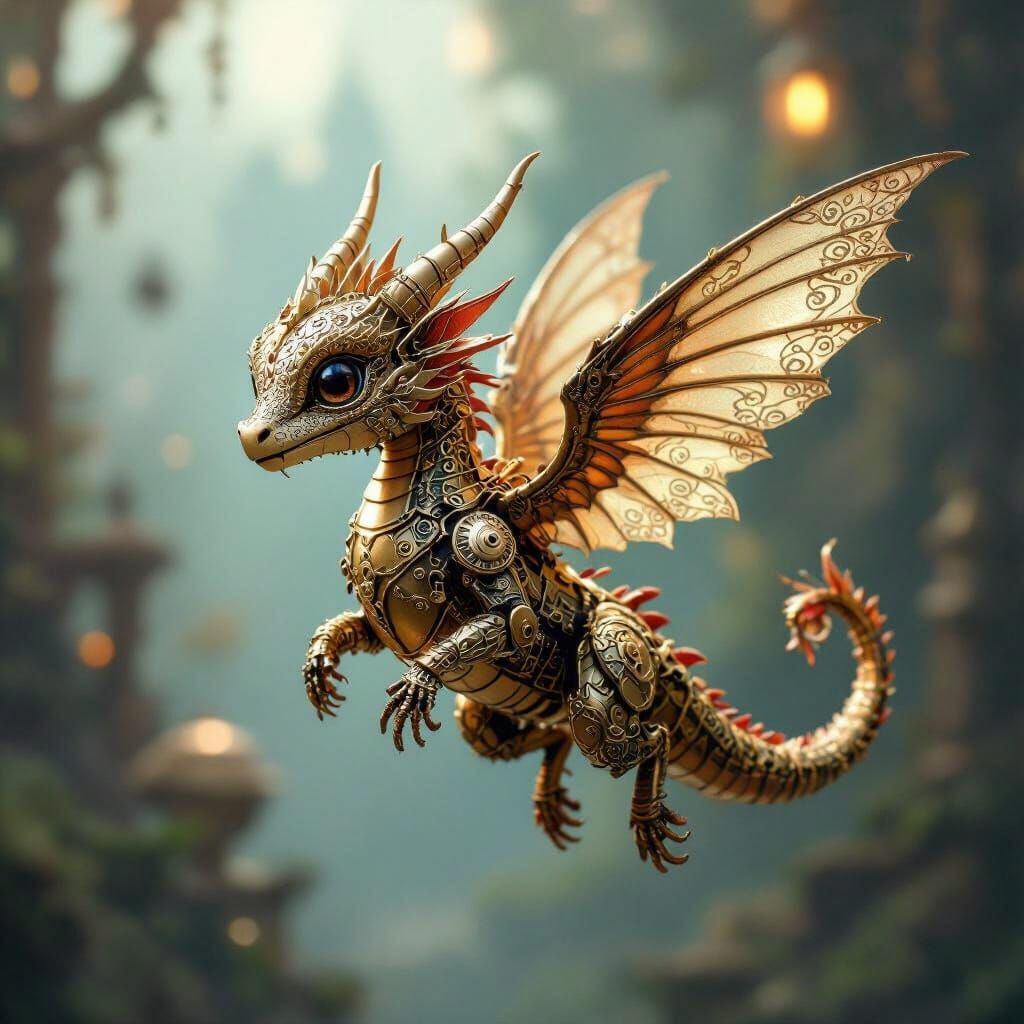 Clockwork Dragon in Steampunk Style