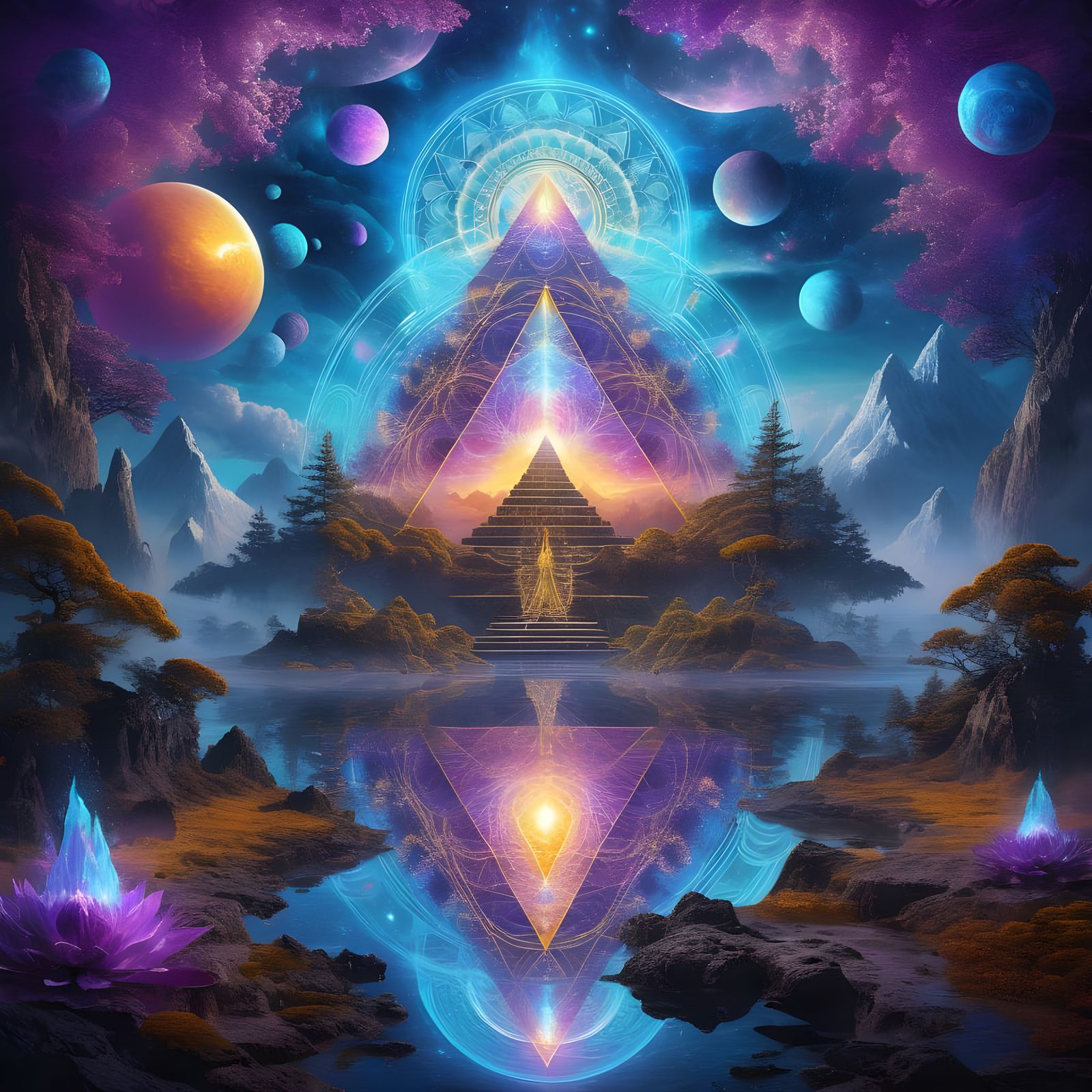 Sacred Geometries in Cosmic Fields of Consciousness