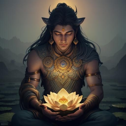 Baby Lord Shiva Portrait in Dreamlike Setting