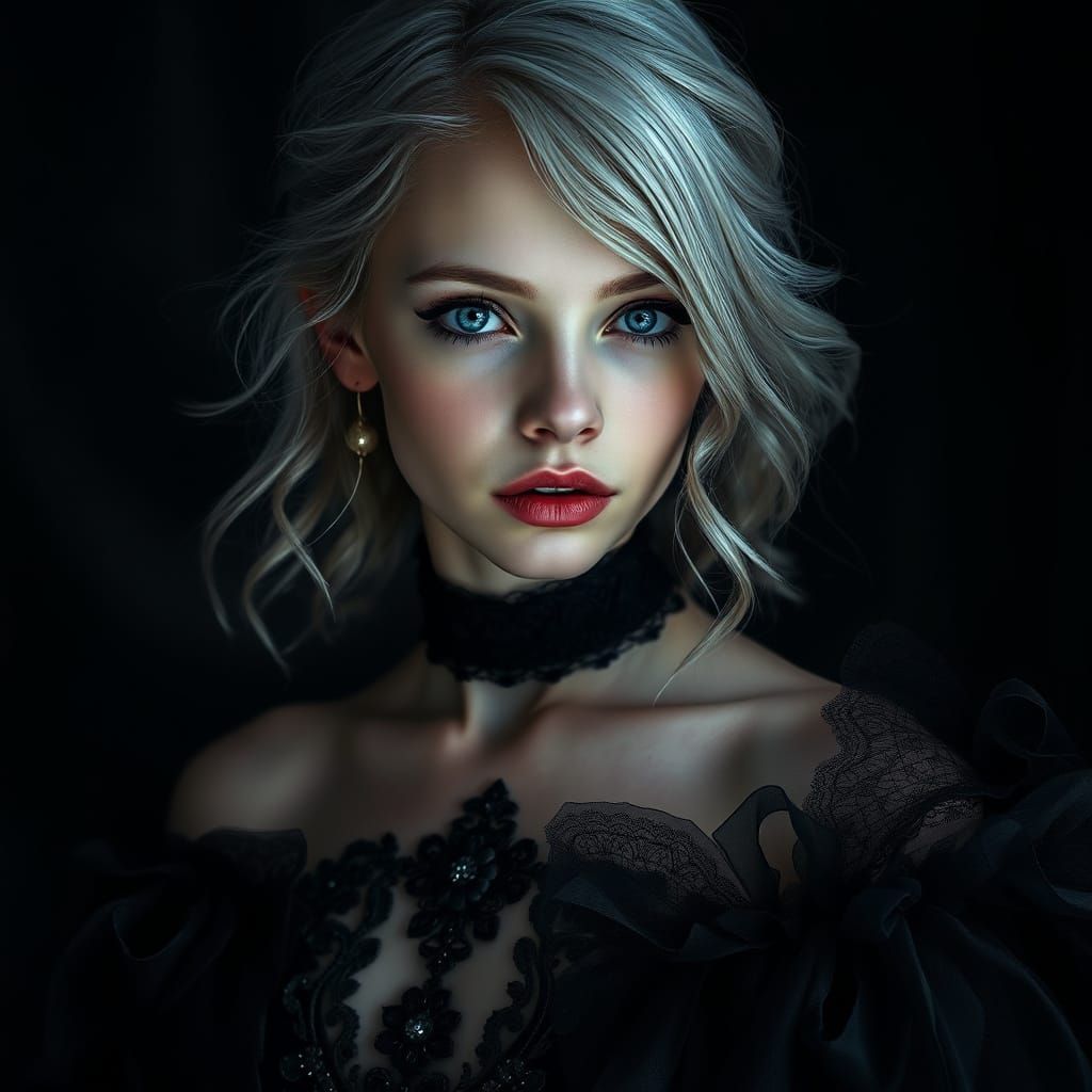 Gothic Portrait in Chiaroscuro Style