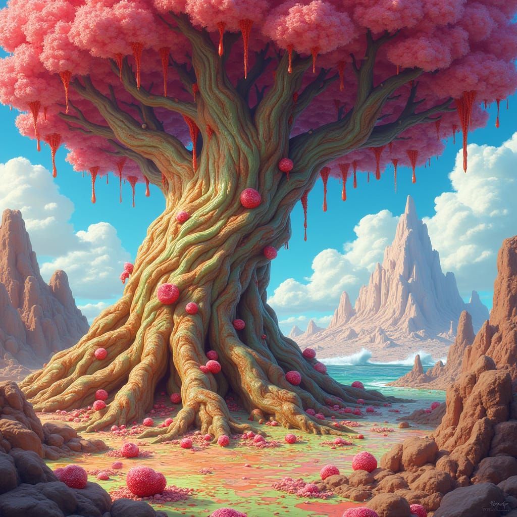 Ancient Rock Candy Tree with Caramel Sap and Gummy Worms