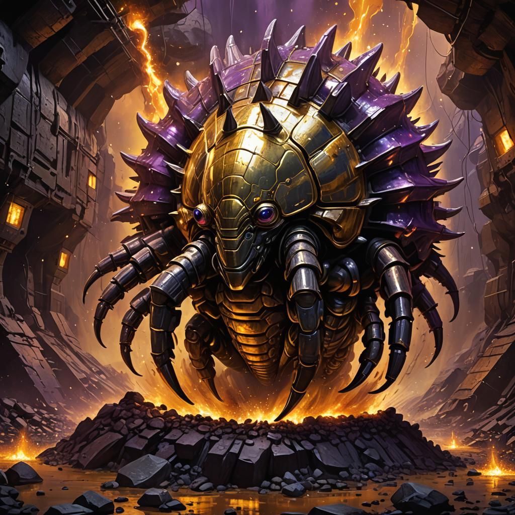 Alien Isopod Bombs Bursting in Gold Mine