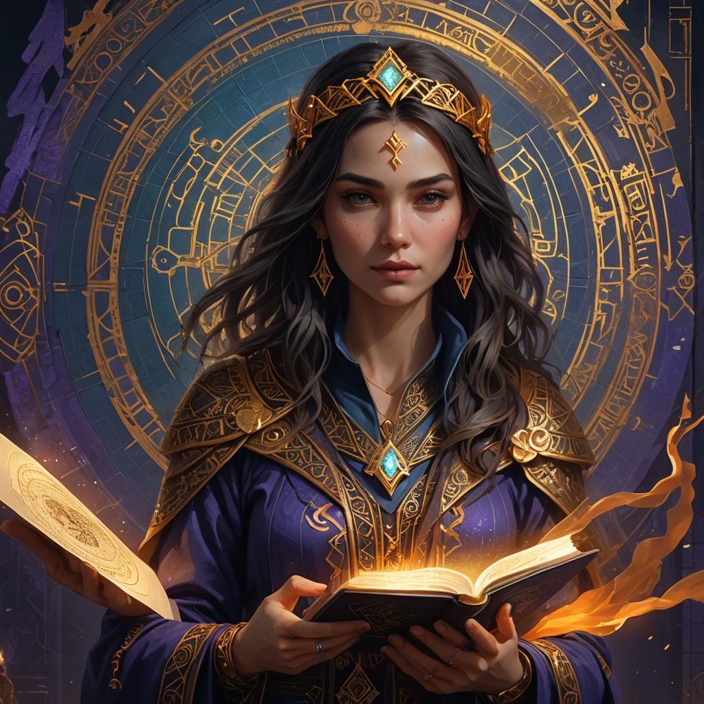 Woman with Magical Passport in Fantasy Matte Painting