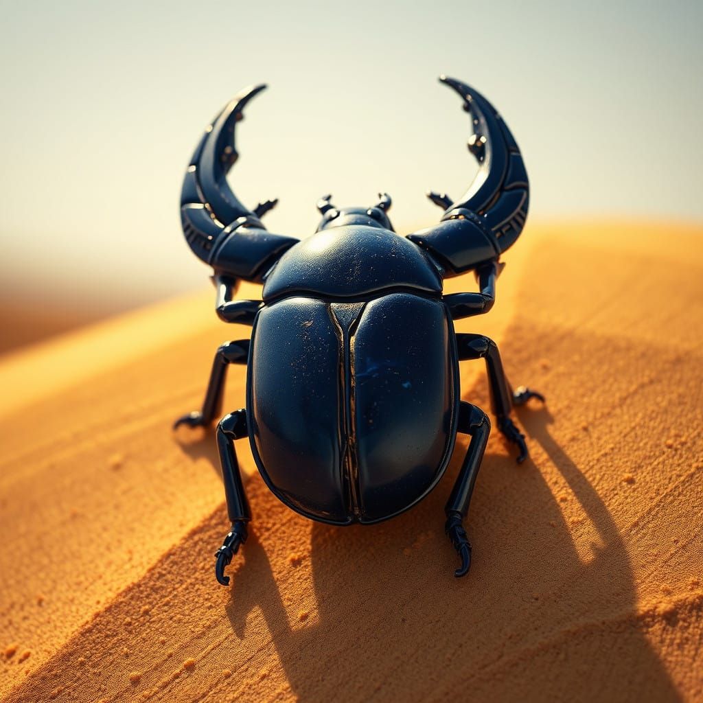 Elegant Lapis Lazuli Scarab in Golden Sands