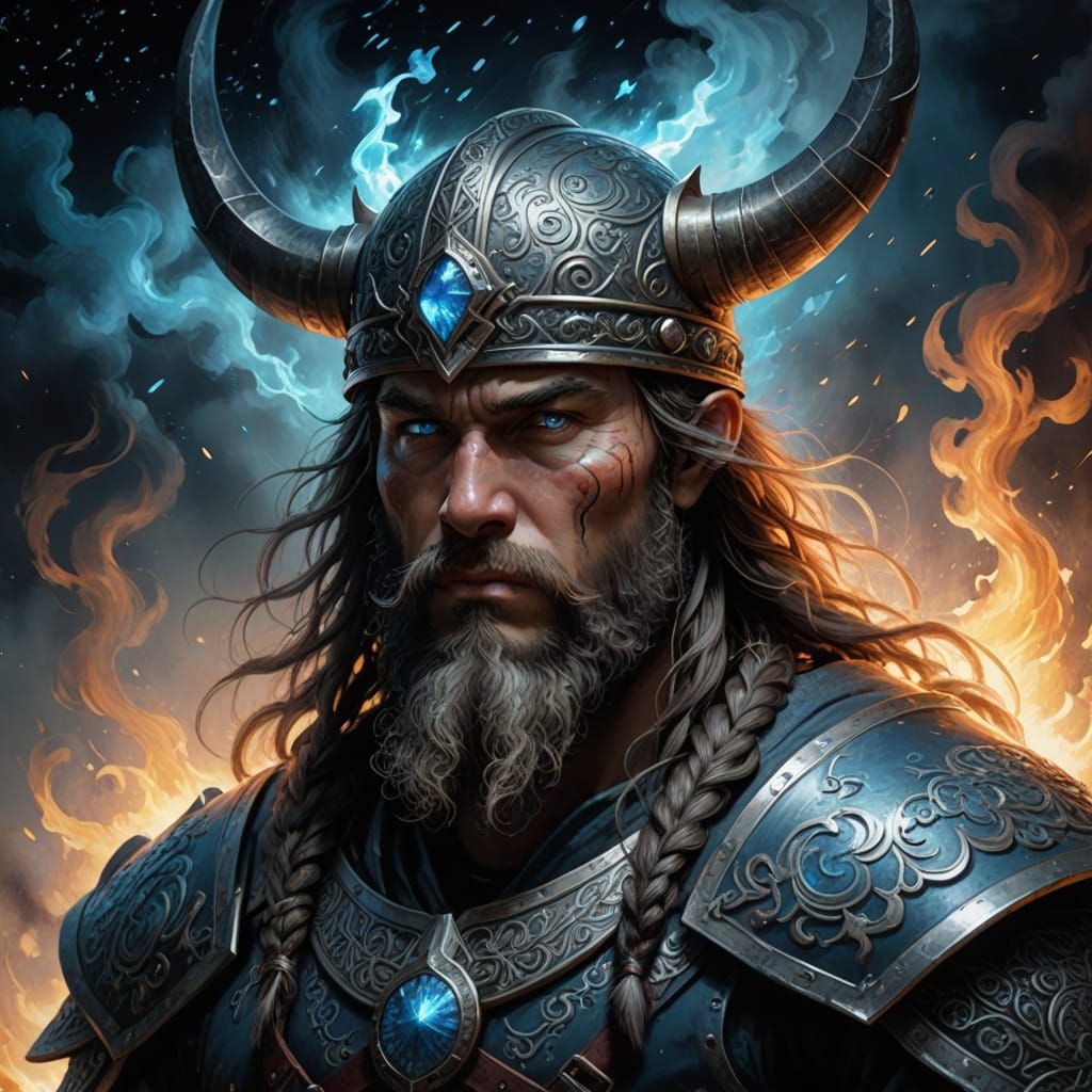 Viking Warrior in Epic Baroque Style