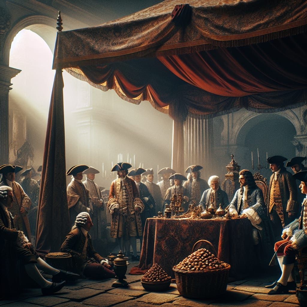 18th Century Public Audience: Cinematic Scene