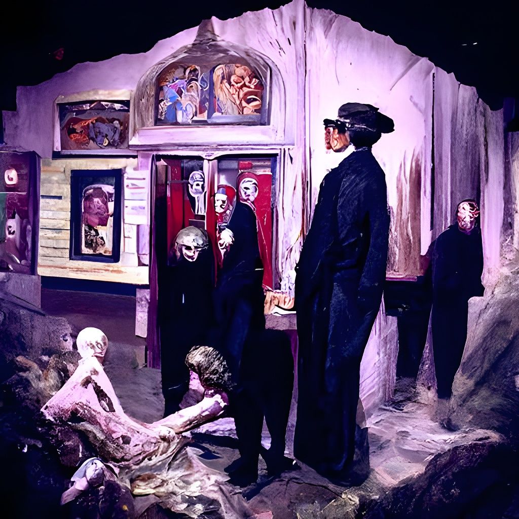 Creepy Wax Museum Horror in Post-Impressionist Style