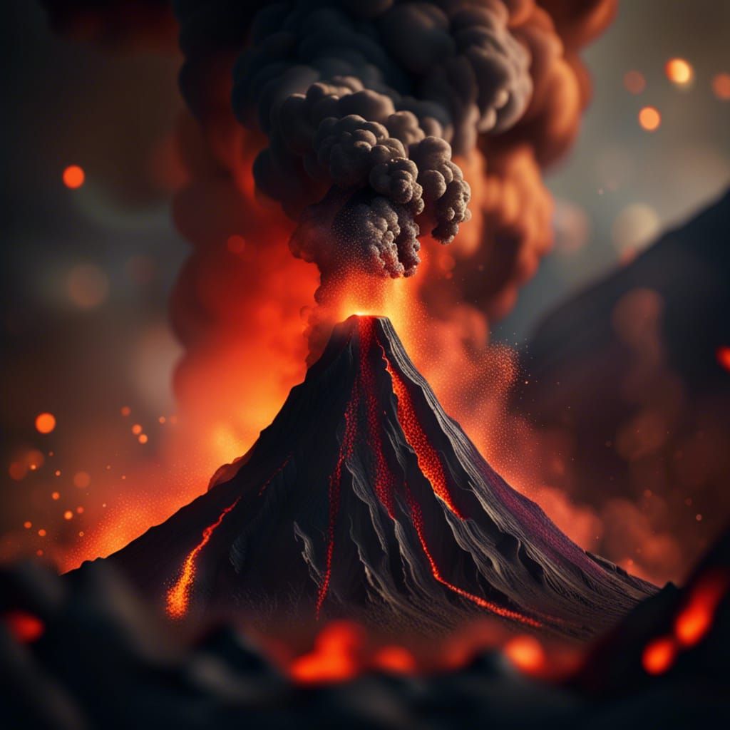 Erupting volcano