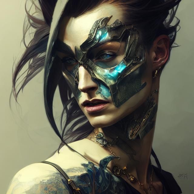 Girl with Dragon Tattoo: Hyperdetailed Concept Art