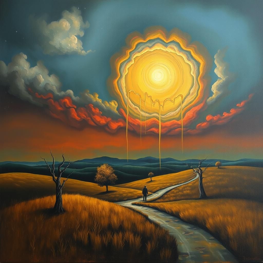 Surreal Fall Landscape: The Sky Cries in a Dali Style