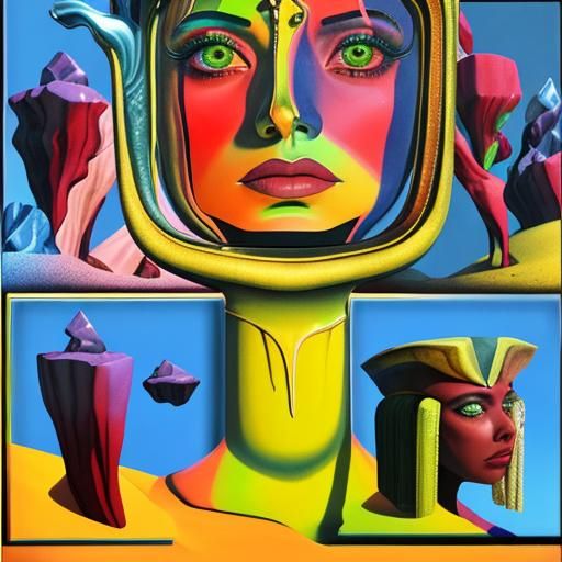 Abstract Art Deco Composition in Vivid Colors