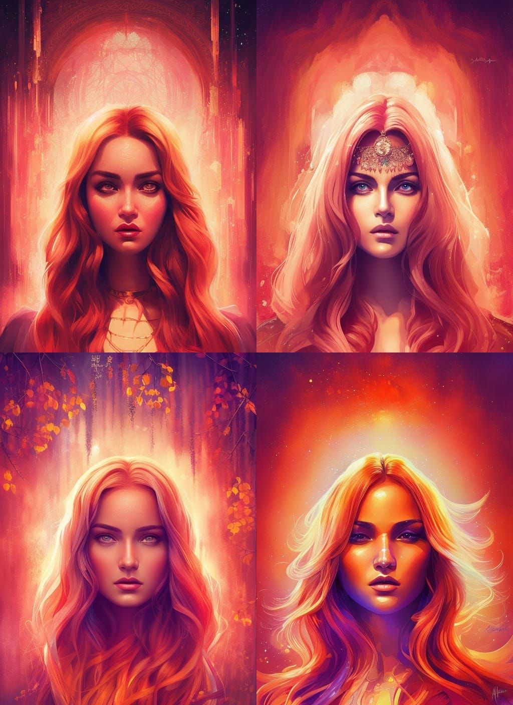 Vibrant Melancholy Beauty: A 2D Vector Portrait