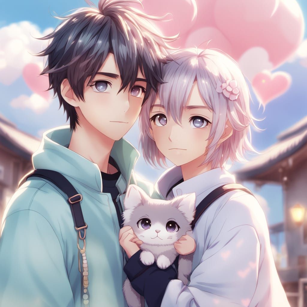 Two Kawaii Characters in Pastel Colors