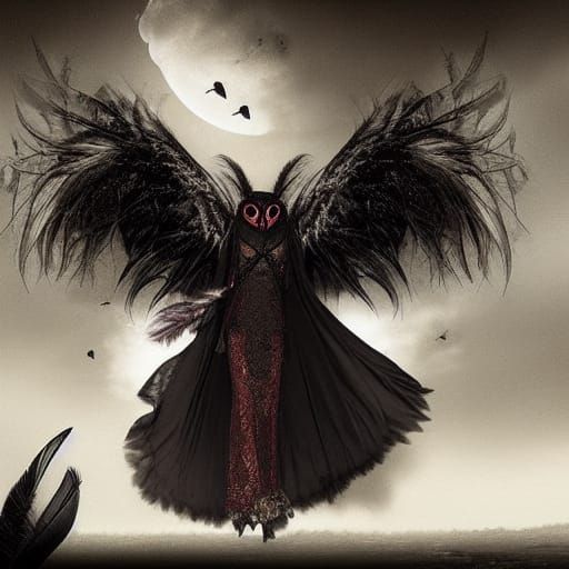 Vampiric Owl in Victorian Setting