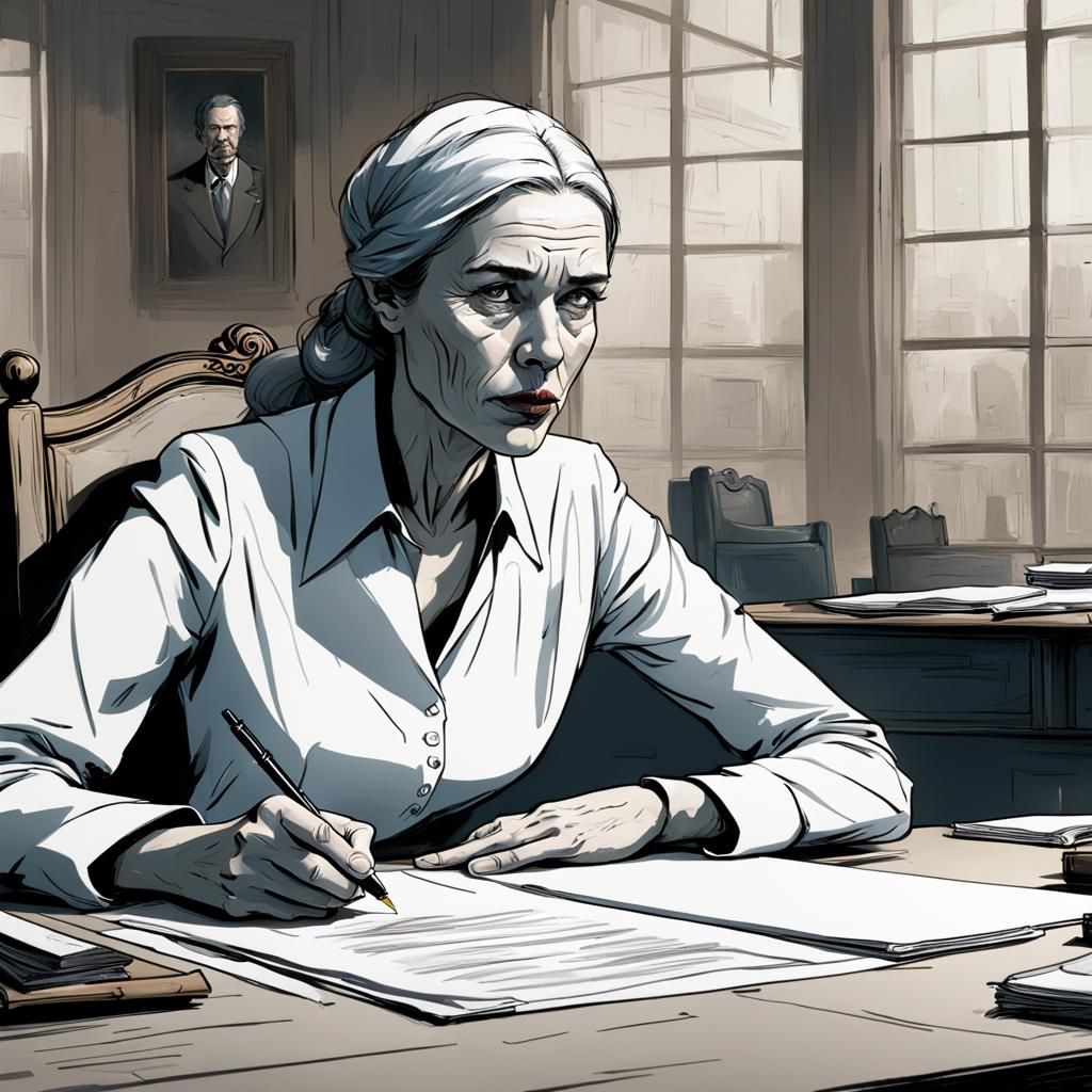 Bewildered Woman Portrait in Hyperdetailed Concept Art