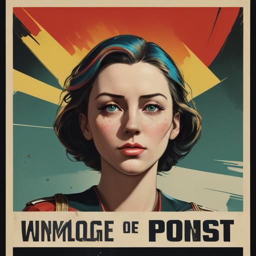 Vintage Propaganda Poster with Human Points