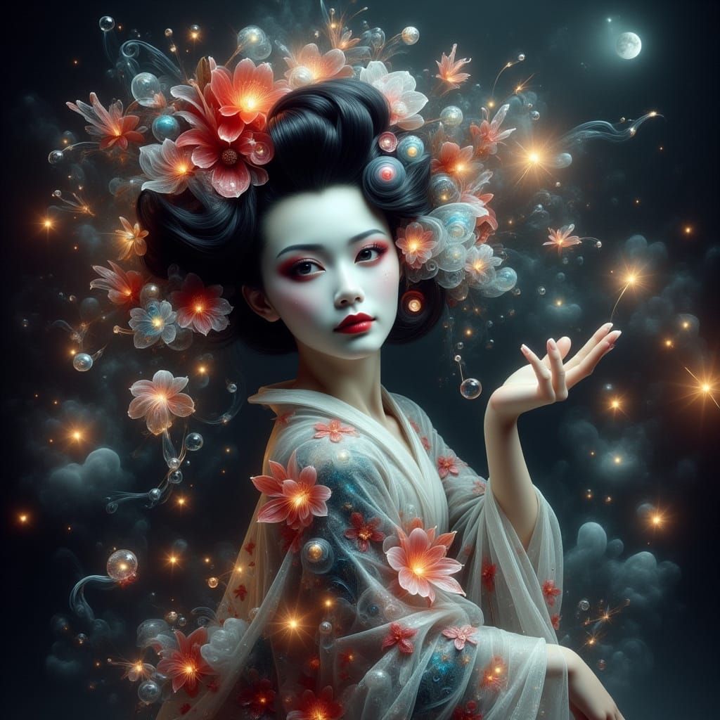 Geisha in Traditional Japanese Attire