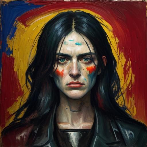 Saint Nicholas Punches Arius: Expressionist Oil Painting